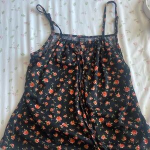 Red floral tank